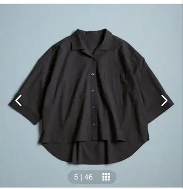 북유럽 생활용품점 세탁 후 바로 입을 수 있는 오픈 카라 셔츠 블랙