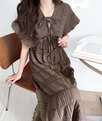 mily bilet 마조리카 플리츠 개더 플레어 원피스