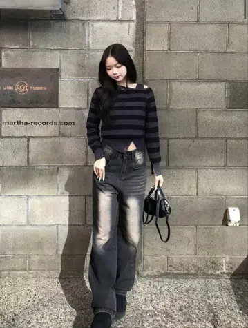 emmy 컬러 워싱 데님 팬츠