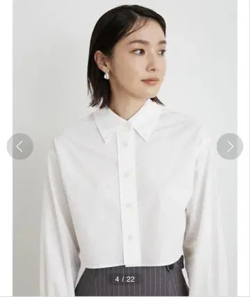 버튼 다운 크롭 셔츠