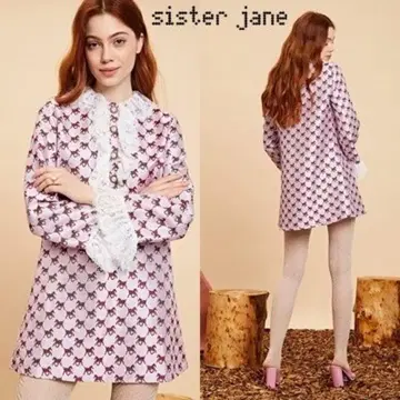 sister jane 말 무늬 원피스 튜닉 레이스