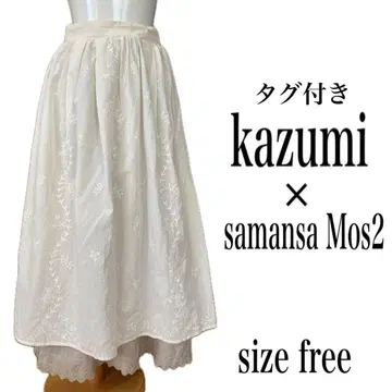 택 포함 미사용 사만사 모스모스 kazumi 씨 콜라보 에이프런 스커트