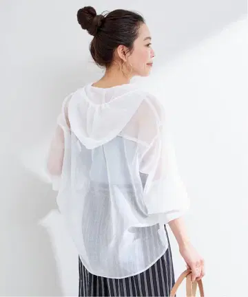 후드 시어 블루종 B.C STOCK 화이트