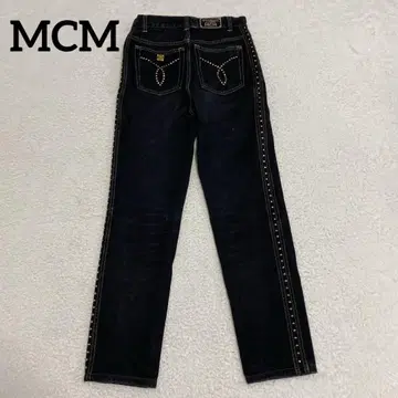 MCM 엠씨엠 스터드 골드 금장 장식 로고