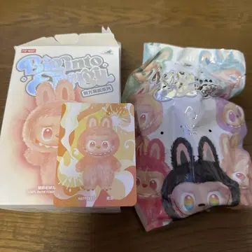 정품 러브부 labubu 에너지 HAPPINESS 봉제 인형 오렌지