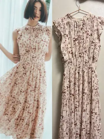 SNIDEL 프릴 플리츠 원피스 22ss