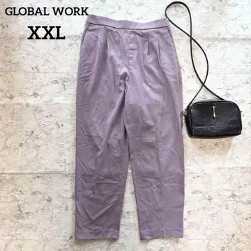 글로벌 워크] 턱 테이퍼드 팬츠 XXL 빅 사이즈 퍼플 예쁜 색상