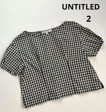 UNTITLED 언타이틀 깅엄 체크 블라우스 크롭 길이 2