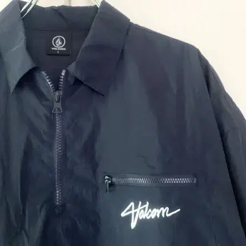 volcom 볼콤 반팔 나일론 하프 지퍼 블루종 아노락 네이비