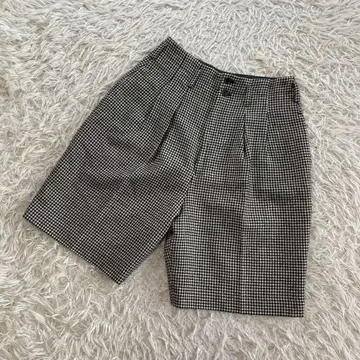 ALFASPIN (알파스핀) 숏 팬츠 체크 무늬 하프 팬츠