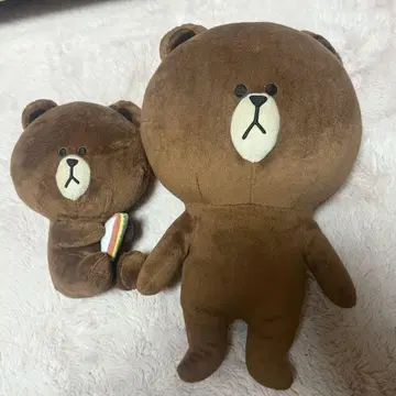 브라운 봉제 인형 2종 세트