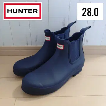 HUNTER 네이비 숏 레인부츠 28.0