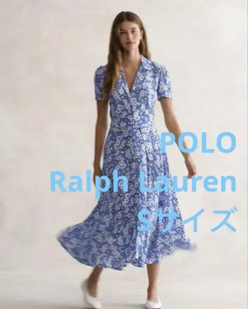 POLO 폴로 랄프로렌 플로럴 크레이프 숏 슬리브 드레스