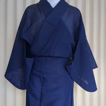 네이비 이로무지 사 기모노