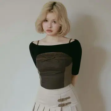 ANDMARY 림마 체크 세트 톱