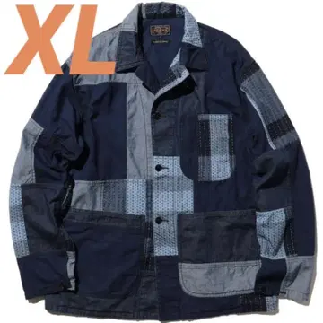 BEAMSPLUS Chore Jacket Indigo Patchwork