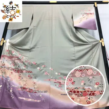 MK-1329 호몬기 가지 꽃 무늬 안개 무늬 청자색 톨 사이즈