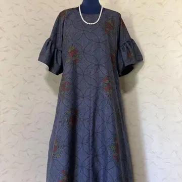 오시마 명주 기모노 리메이크 롱 원피스