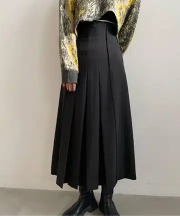 아메리 앤드 컷 오프 플레츠 스커트