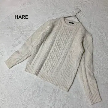 HARE 하레 스웨터 니트 울 쿨 넥 화이트 S