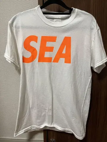 새상품급! WIND AND SEA 티셔츠 S 사이즈 화이트/오렌지