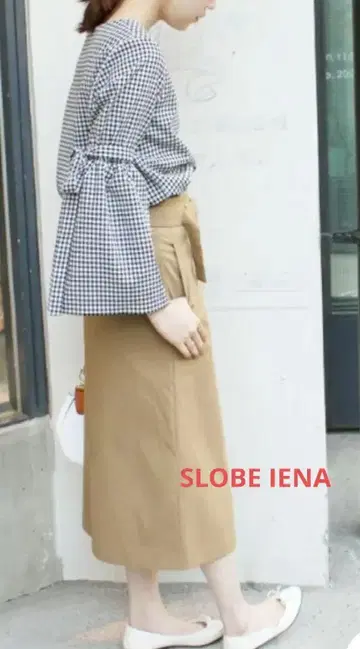 SLOBEIENA 치노 타이트 스커트 벨트 포함