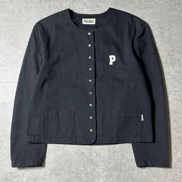 pinkhouse 스냅 버튼 프린트 자켓 L 블랙