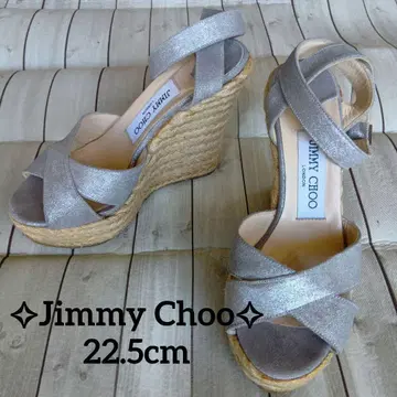 JIMMY CHOO 지미추 크로스 스트랩 웨지솔 샌들