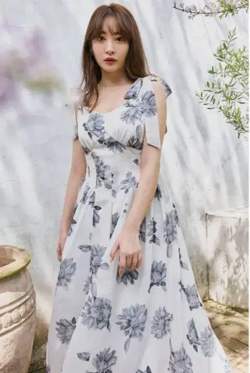 헤르립토 해바라기 드레스 진주 화이트 S