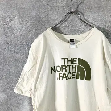 THE NORTH FACE 티셔츠 베이지 크루넥 로고 프린트