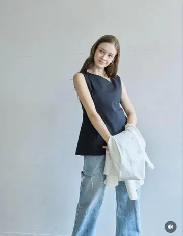 CARLA 카라 레이디 린넨 스타일 톱 (블랙)