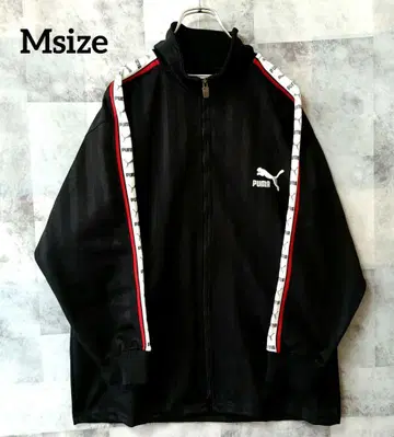 푸마 트랙 자켓 Msize 블랙 자수 로고 사이드 라인