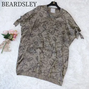 BEARDSLEY 비어즐리] 꽃무늬 셔츠 튜닉 보타니컬 올 패턴 광택