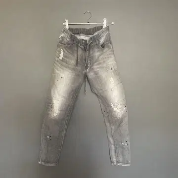 oblekt 데미지 가공 그레이 데님 팬츠 XS
