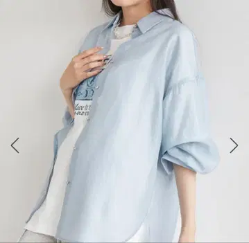 VIS 메탈 버튼 심플 시어 셔츠