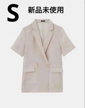 PLST 플라스테 시어 오간자 하프 슬리브 자켓 베이지 S