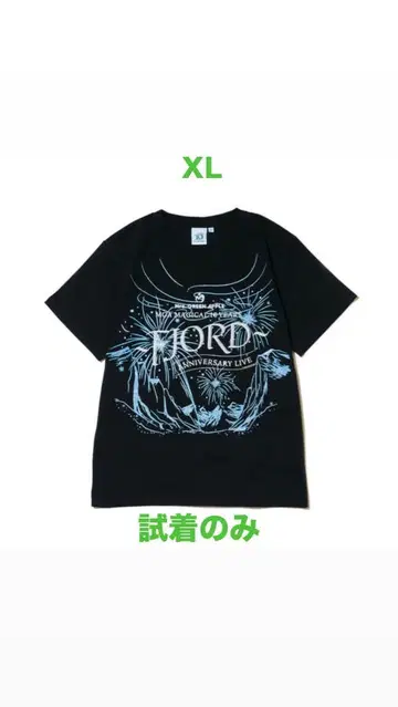 FJORD 글리터 로고 티셔츠 블랙 XL 미세스 그린 애플