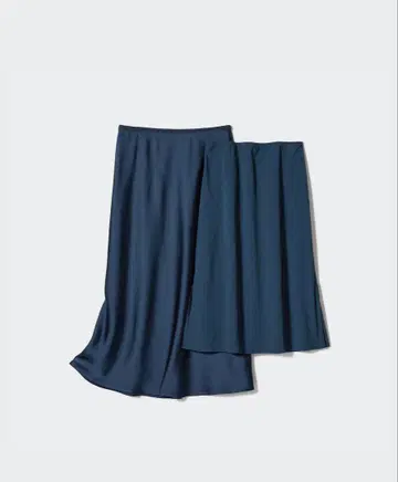 유니클로 새틴 스커트 짧은 기장 네이비 택 포함