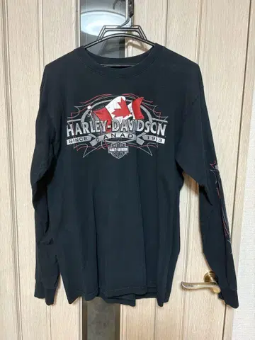 HARLEY-DAVIDSON 캐나다 국기 긴팔 셔츠
