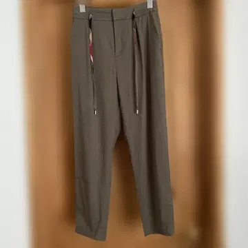 블루 라벨 삼양상회 카키 드로우 스트링 캐주얼 팬츠