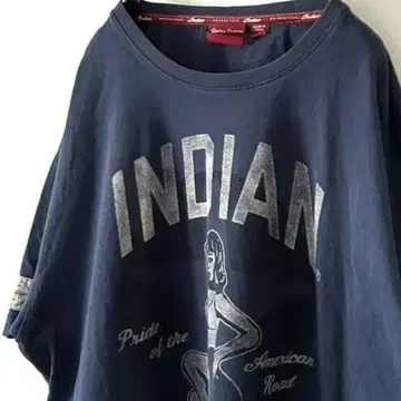 인디언 INDIAN 티셔츠 L 네이비 컬러 구제 의류