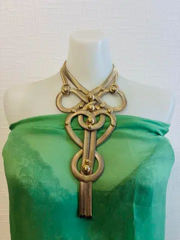 빈티지풍 골드 메탈 목걸이 쟌 블랑코 페레