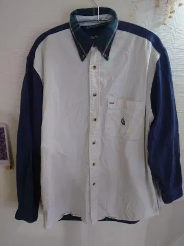 90s 좋은 배색 nautica 셔츠 M 크레이지 원 포인트