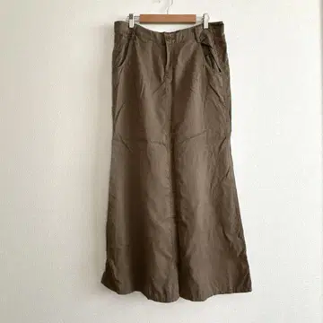 컴시즘 롱 스커트 카키 L 얇은 소재