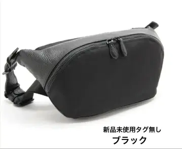 페티아 가죽 콤비 경량 바디 백 블랙 미사용 새상품 택 없음