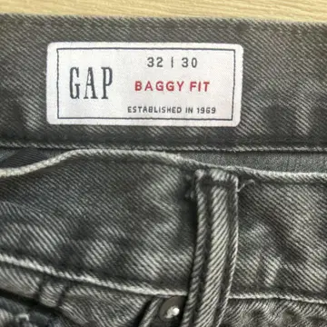 GAP 배기 핏 데님 32/30 블랙