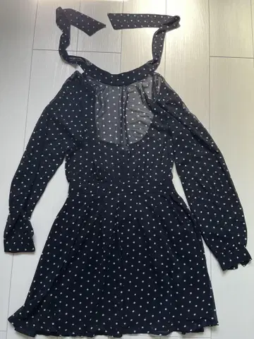 네이비 도트 원피스 dress