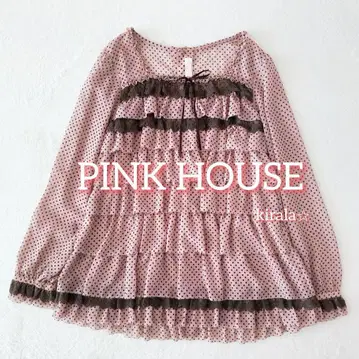 PINK HOUSE 핑크 하우스 단단 프릴 블라우스 도트