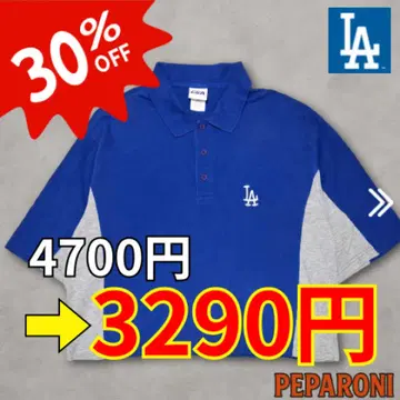 MLB 피케 셔츠 로스앤젤레스 다저스 블루 그레이 로고
