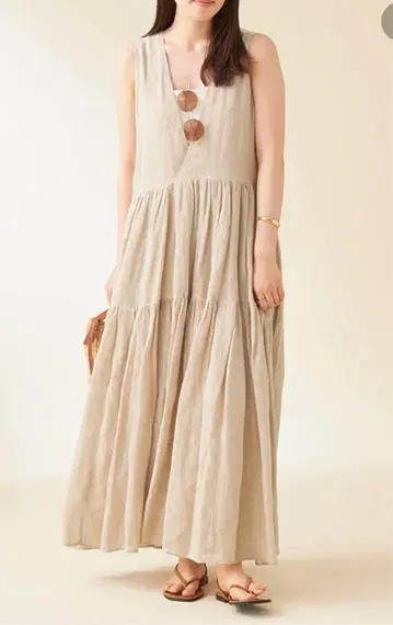 Plage 플라주 Linen Tiered 드레스 36
